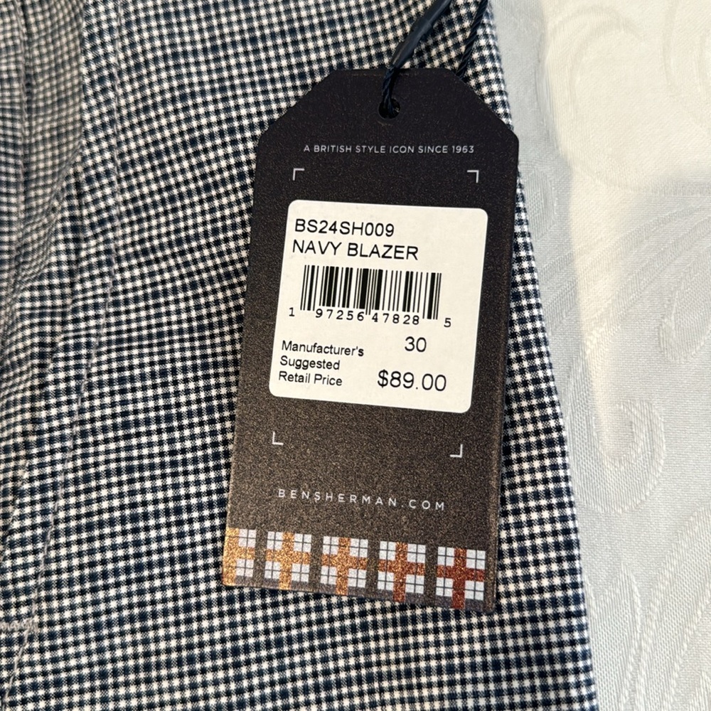 Ben Sherman Mini Checked Shorts. Men’s 30 - Picture 3 of 9